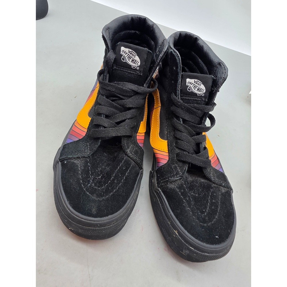 Vans Sk8-Hi Sunset Rainbow Wave Black Suede High‎ Top Sneakers  Mens 5.5 W 7